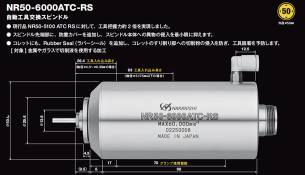 自動換刀主軸NR50-6000ATC-RS