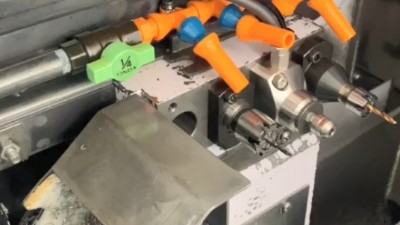 斯大走心機背軸鉆0.6mm孔，60000轉帶法蘭高頻銑高速加工