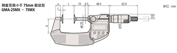日本三豐盤型千分尺323-250-30尺寸圖