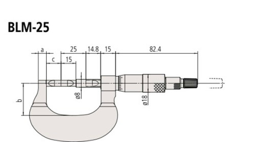 日本三豐薄片型千分尺122-101尺寸圖 