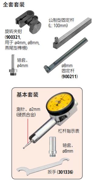 三豐mitutoyo杠桿百分表513-517E套裝圖 