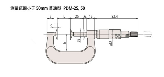 日本三豐mitutoyo盤型千分尺169-201尺寸圖